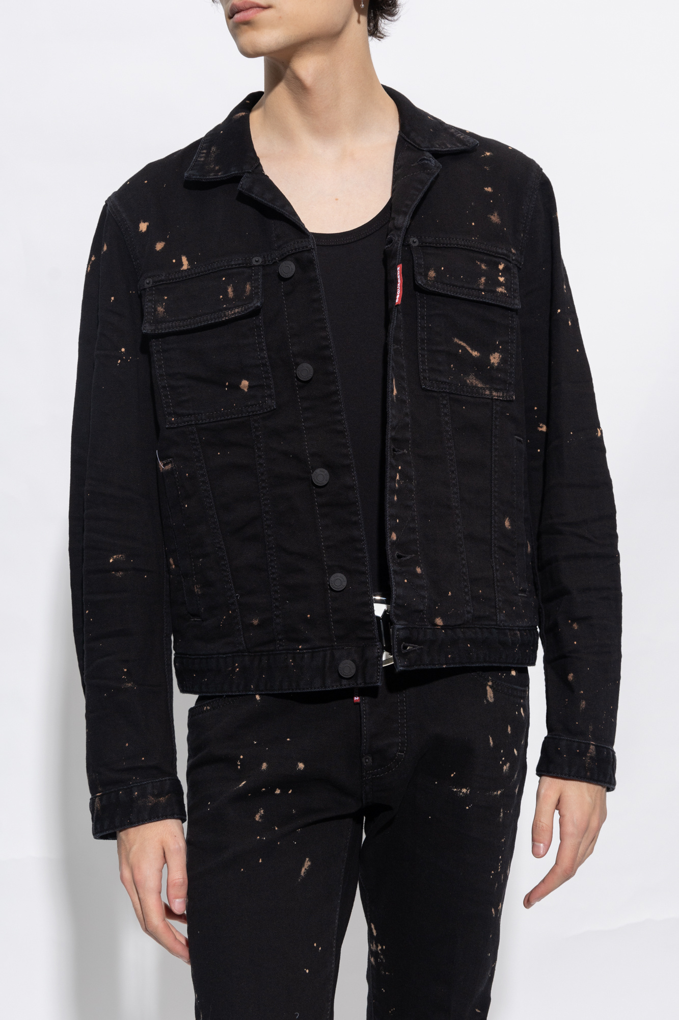 Dsquared denim cheap jacket black